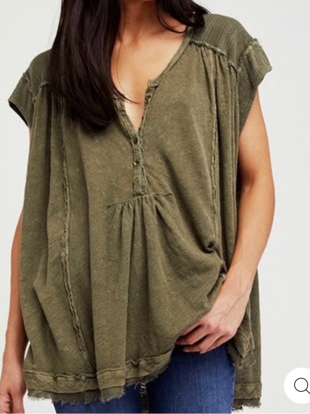FREE PEOPLE - ASTER HIGH-LOW HENLEY TOP